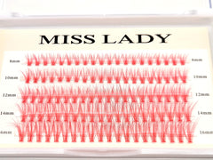 MISSLADY red lash clusters in mixed lengths deliver versatile looks