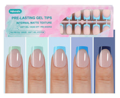 Misssix blue French tip press-on nails for quick at-home manicure