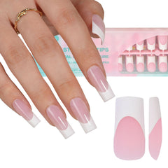 Misssix French Gel Nail Tips with inner matte texture for stronger adhesion and longer wear.