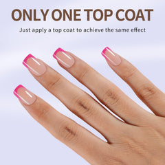 Misssix French gel tips side view shows stylish shape for seamless wear
