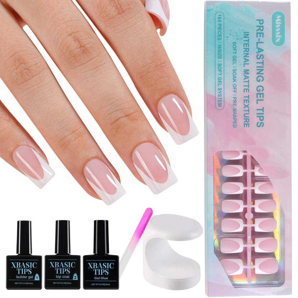 Misssix pink French tip nails pack for quick salon-quality DIY manicures.