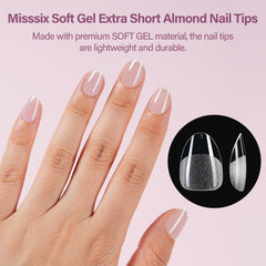 Misssix pre-etched clear nails provide a natural, traceless look for extensions.