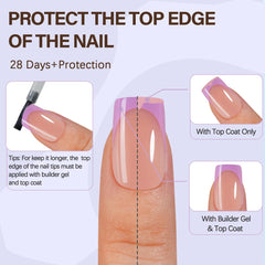 Misssix XBASICTIPS frosted matte texture nails emphasize improved adhesion and minimal lift.