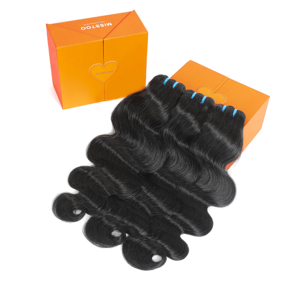 Misstoo Cambodian body wave 18-inch close-up shows cuticle-aligned weft for smooth wear.