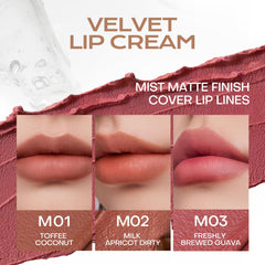 Mistine long-lasting color film promises enduring wear with a light feel.