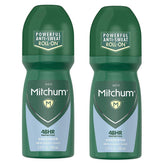 Mitchum Advanced Unscented Deodorant two-pack, front view, for long-lasting odor protection.