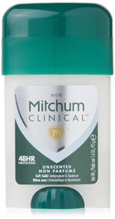 Mitchum Clinical Oxygen unscented stick 45g for all-day odor and sweat control.