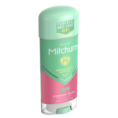 Mitchum Women Powder Fresh label highlights alcohol-free, skin-friendly formula.
