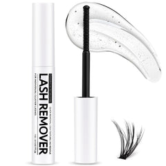 Miuffue eyelash glue remover bottle pour gently dissolves cluster glue for quick removal.