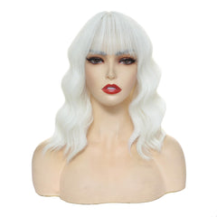 Miuric white wig side profile highlights natural movement and volume
