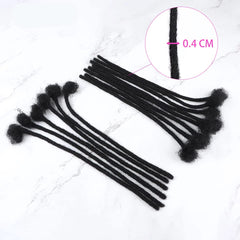 Model wearing MIUULAAR natural black dreadlock extensions for daily wear