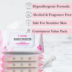 mivida fragrance-free wipes offer gentle cleansing for sensitive skin care