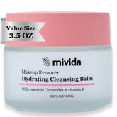 Mivida makeup melting cleansing balm jar ready for application and makeup removal.