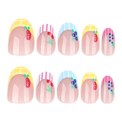 Mivota nails showcase orange and grape design for vibrant color pops