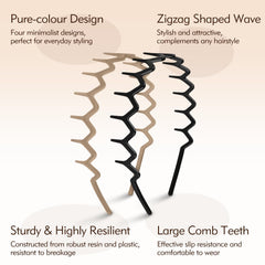 MIVZO Zig Zag headbands worn forward add volume and a tousled texture.