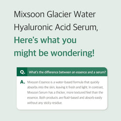 Mixsoon Glacier Water HA Serum 100ml bottle hydrates deeply for plump skin