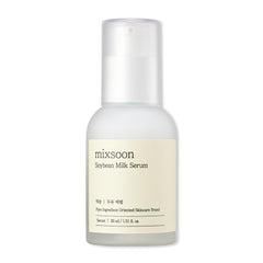 Mixsoon Soybean Milk Serum bottle, hydrating and smoothing skin on display.