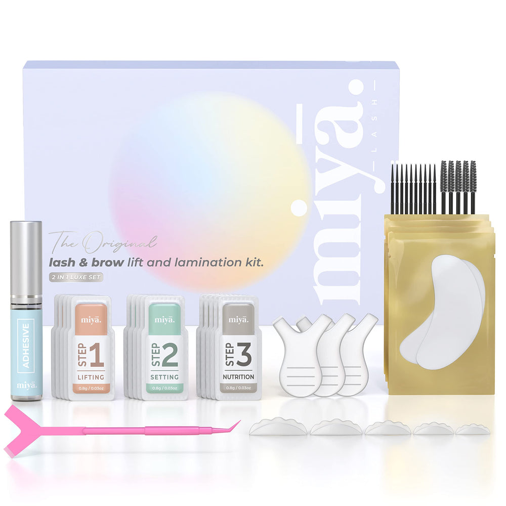 MIYA LASH 2in1 kit box for salon-grade lash lift and brow lamination.