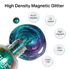 MIZHSE Cat Eye Polish magnet closeup highlighting vivid color shift