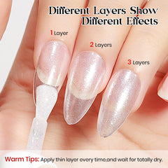 MIZHSE clear glitter base overlay over color for sparkle.