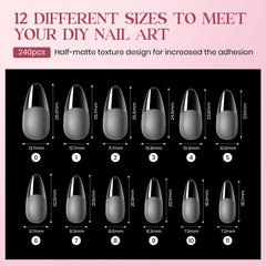 MIZHSE almond tips in 12 sizes for precise shaping.