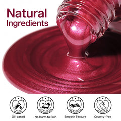 MIZHSE cap close-up shows a glossy pearlescent red finish.