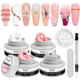 MIZHSE solid builder gel kit with four colors for versatile extensions.