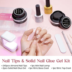 MIZHSE solid nail glue gel 18ml for strong adhesion.