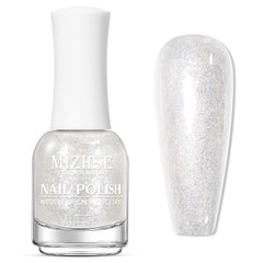 MIZHSE translucent shimmering polish close-up showing glitter and shine.