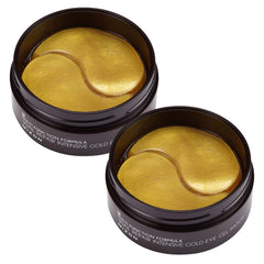 MIZON 24K gold under-eye patches close-up showing cooling hydrogel for refreshed under-eye skin