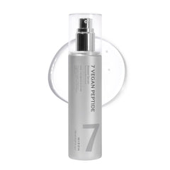 MIZON 7-Peptide Booster Serum bottle close-up showing vegan formula for radiant skin