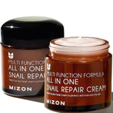 MIZON All-in-One Snail Repair Cream two-pack provides rich hydration and daily care.
