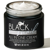 MIZON Black Snail Cream jar showing rich texture for deep hydration.