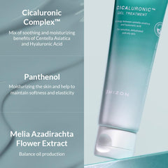 MIZON Cicaluronic ingredients-centella and hyaluronic closeup suggests hydrating support.