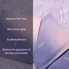 MIZON Hyalugen Pearl Jelly Mask being applied for secure fit.