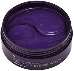 MIZON hydrogel texture shown with cooling effect on under-eye area.