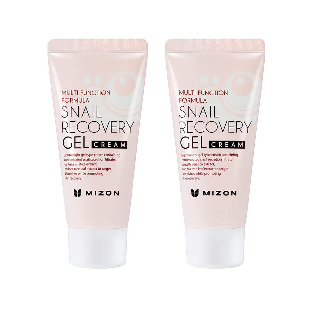 Mizon Snail Recovery Gel Cream 2x45ml pack for daily moisture and skin renewal.