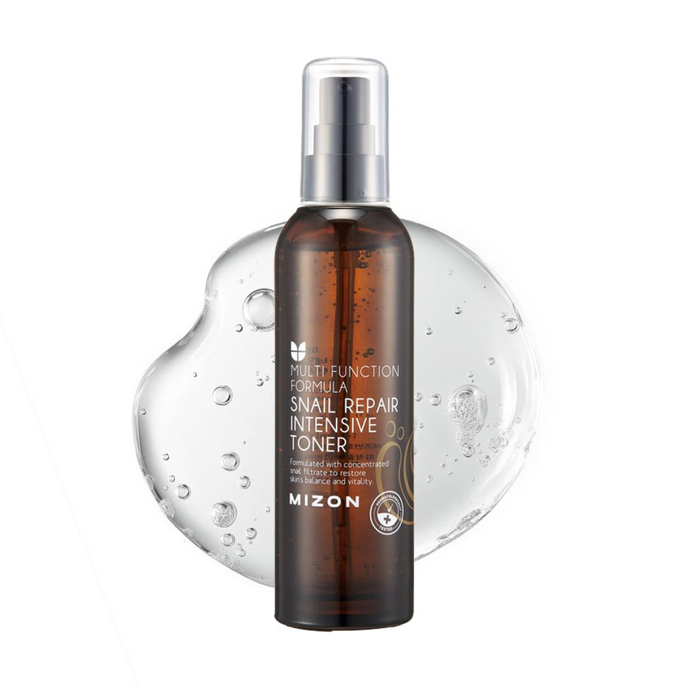 MIZON Snail Repair Intensive Toner bottle view showing the product packaging.