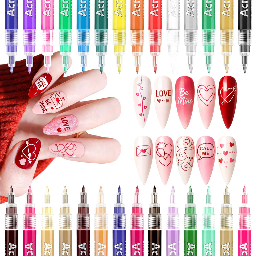 MKNZOME 28-color nail art pens showing vibrant palette for precise DIY manicure design