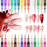 MKNZOME 28-color nail art pens showing vibrant palette for precise DIY manicure design