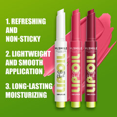 MLSMILE Fat Lip Oil Click Slick applicator enables precise lip color.