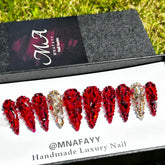 MNAFAYY Luxury Gems closeup with 3D rhinestones for a glamorous manicure