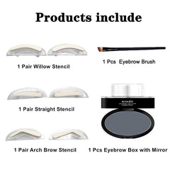 Moakxer stamp in use applying brow powder quickly