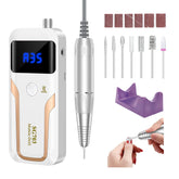 MOCOWIND portable nail drill at 35000 RPM for fast acrylic work.