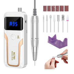 MOCOWIND portable nail drill at 35000 RPM for fast acrylic work.