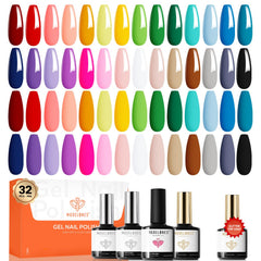 Modelones 32-piece gel nail polish set shown for versatile salon-at-home colors