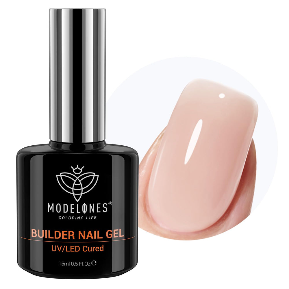 Modelones 8-in-One Builder Gel base coat for a smooth foundation and durable nails.