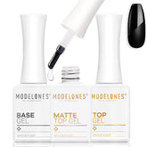 Modelones base coat bottle boosts adhesion for long-lasting nails.