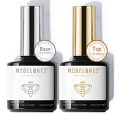 Modelones base coat clear bottle promoting strong adhesion for gel nails