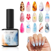 Modelones Blooming Gel bottle closeup shows clear blooming effects for vibrant nail art.